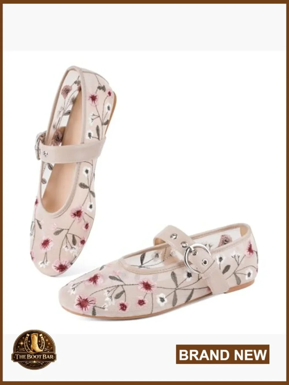 Round Toe Mary Jane Ballet Flats Buckle Strap Slip On Breathable Mesh Womens